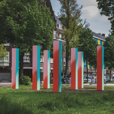 Esther Tielemans - Untitled (seven columns, four paintings)