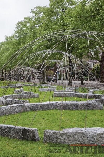 Mario Merz - 74 gradini riappaiono in una crescita di geometria concentrica-ARTZUID-2013-archief